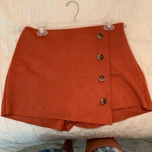 Naked Zebra Orange Suede Skort